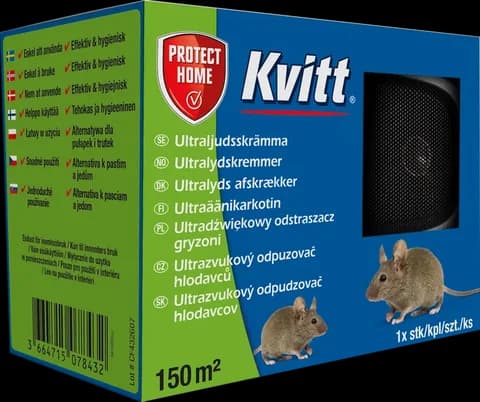 Kvitt ultradźwiękowy odstraszacz gryzoni 150 m²